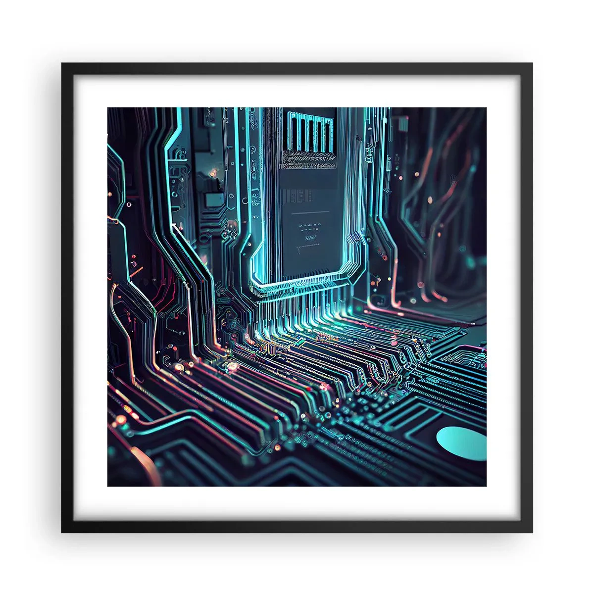 Poster in een zwarte lijst - Ik ben aan het denken… - 50x50 cm