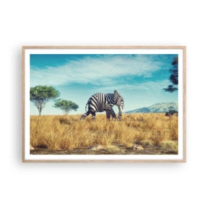 Een poster in een licht eiken lijst - Grijs is niet meer in de mode - 100x70 cm