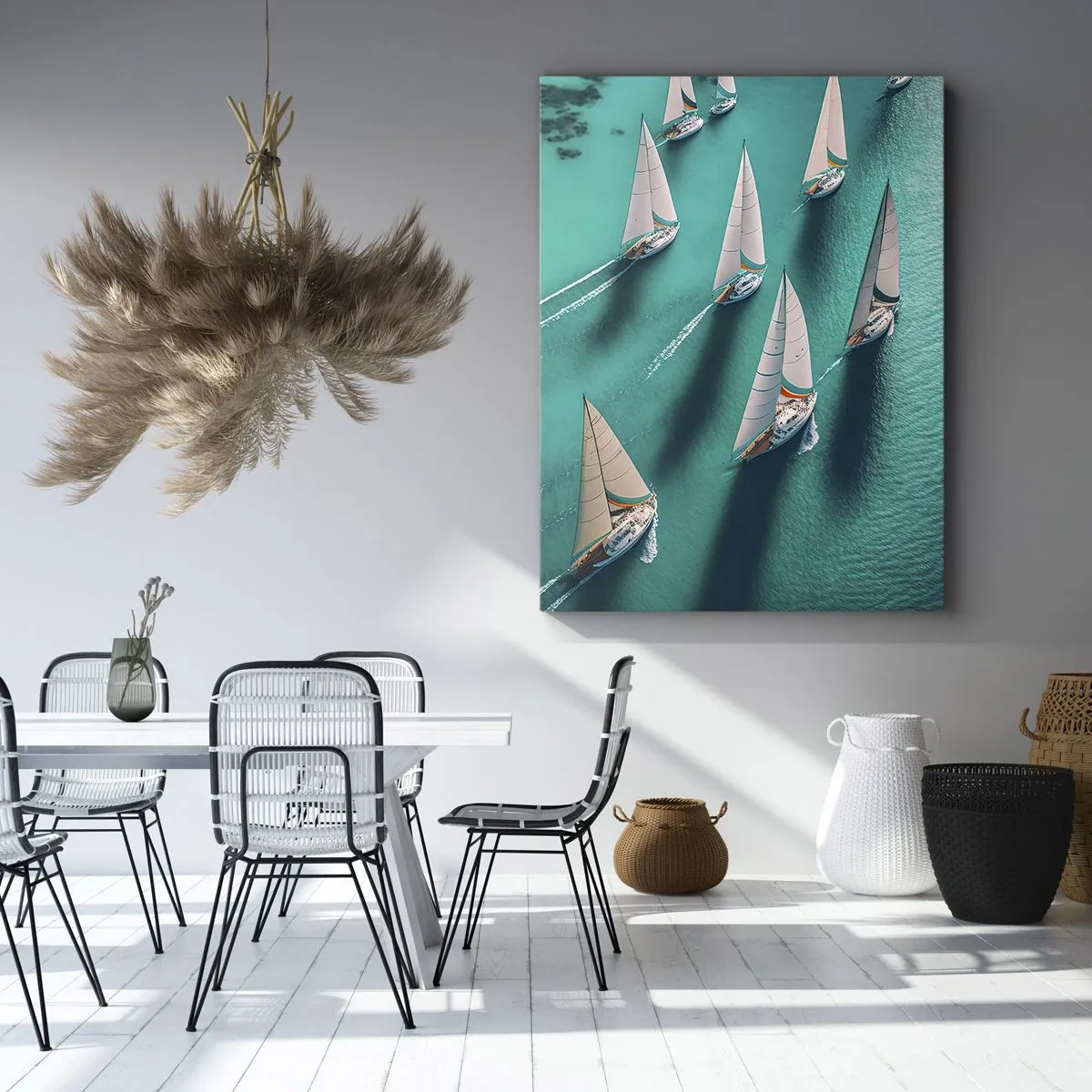 Schilderen op canvas - In een wedstrijd met de wind - 50x70 cm