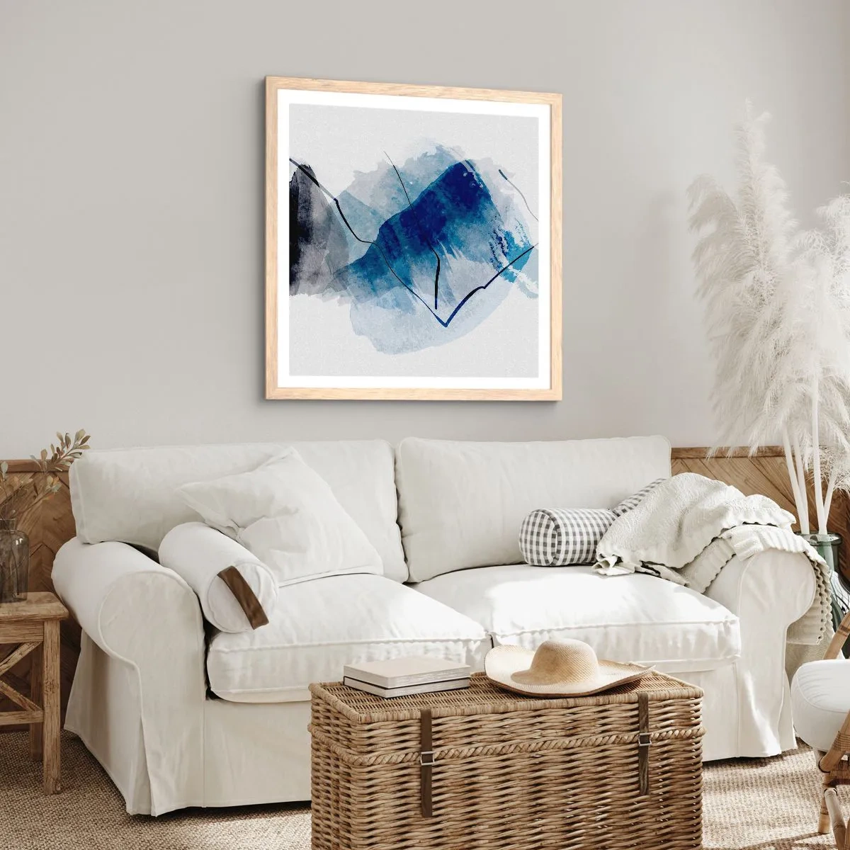 Een poster in een licht eiken lijst - Ijsberg - 30x30 cm