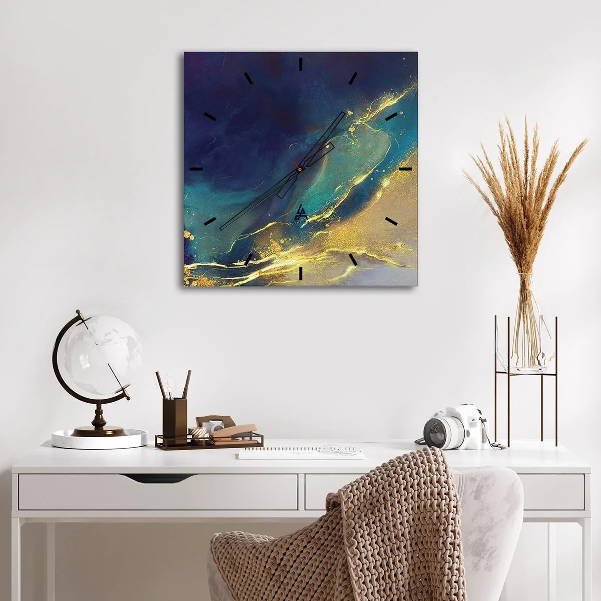 Wandklok - Klok - De gouden poel - 30x30 cm