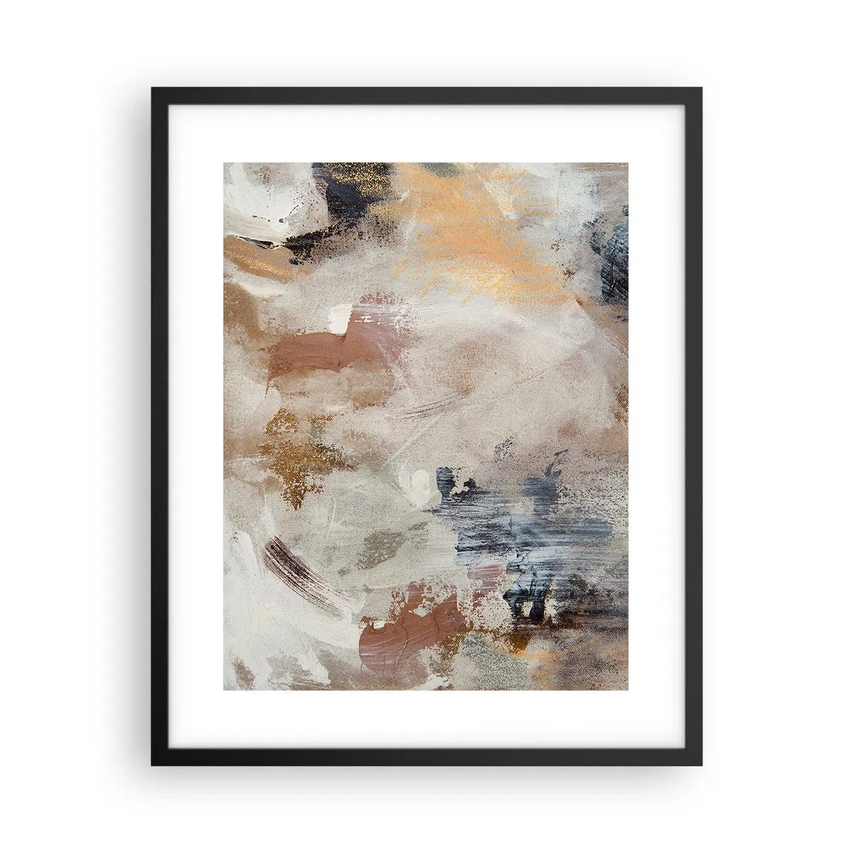 Poster in een zwarte lijst - Mistige abstractie - 40x50 cm