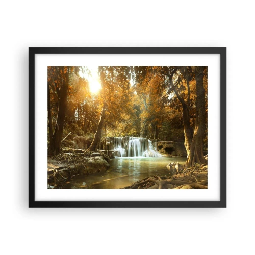 Poster in een zwarte lijst - Park cascade - 50x40 cm