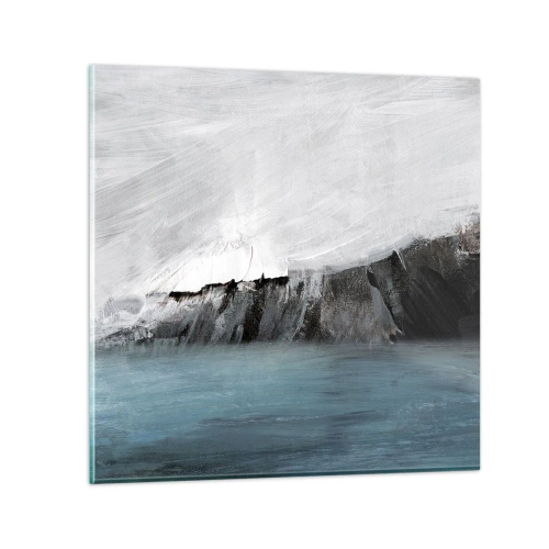 Schilderen op glas - Water – aarde: botsing der elementen - 30x30 cm
