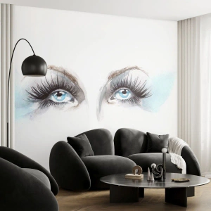 Fotobehang Premium Sand - Ogen van een engel - Het gezicht van de vrouw, Vrouwelijke ogen, Deel - 100x70 cm
