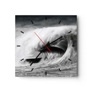 Wandklok - Klok - De woede van de oceaan - 30x30 cm