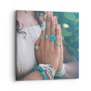 Schilderen op canvas - Welkom in het centrum van het zijn - 40x40 cm