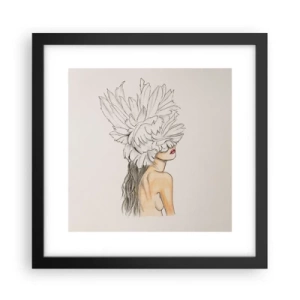 Poster in een zwarte lijst - gekroonde schoonheid - 30x30 cm