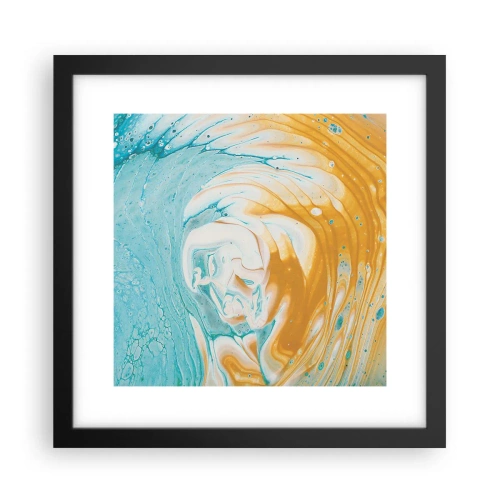 Poster in een zwarte lijst - Pastel werveling - 30x30 cm