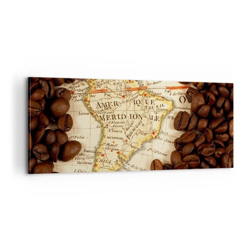 Schilderen op canvas - Waar komt de beste koffie vandaan? - 100x40 cm