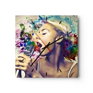 Wandklok - Klok - Schilder de wereld met je stem - 40x40 cm