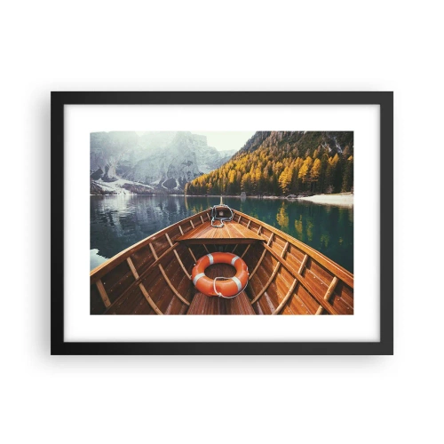 Poster in een zwarte lijst - Bergtocht - 40x30 cm