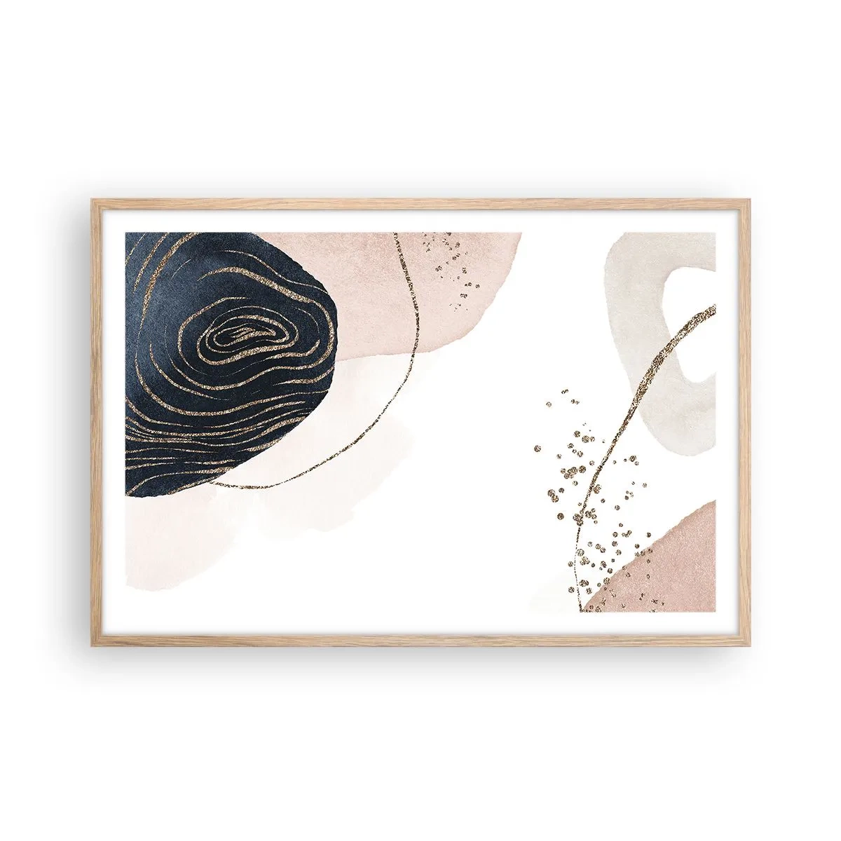 Een poster in een licht eiken lijst - Alles vloeit - 91x61 cm