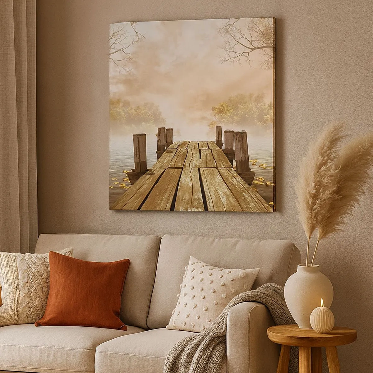 Schilderen op canvas - Het milde verdriet van de herfst - 30x30 cm