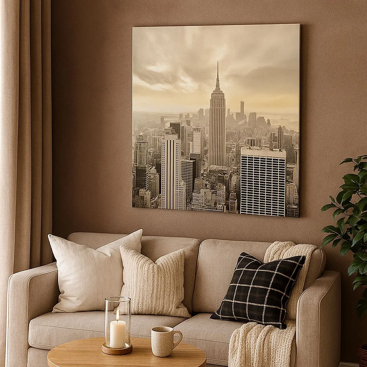 Schilderen op canvas - New York geweven van grijs - 30x30 cm