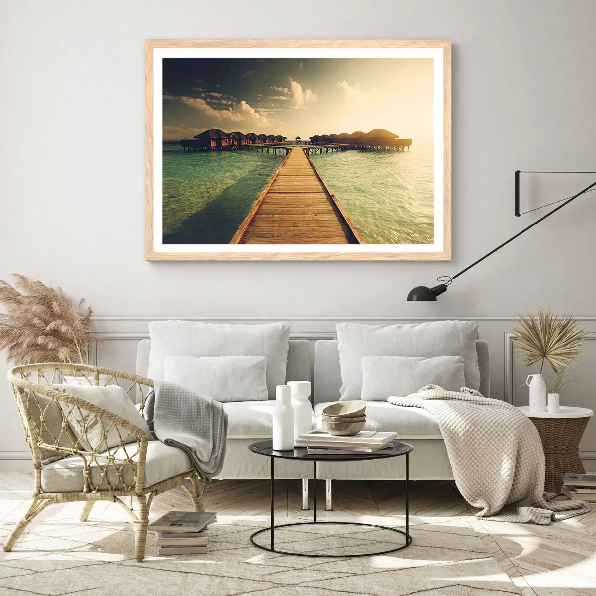 Een poster in een licht eiken lijst - Een warme uitnodiging - 91x61 cm