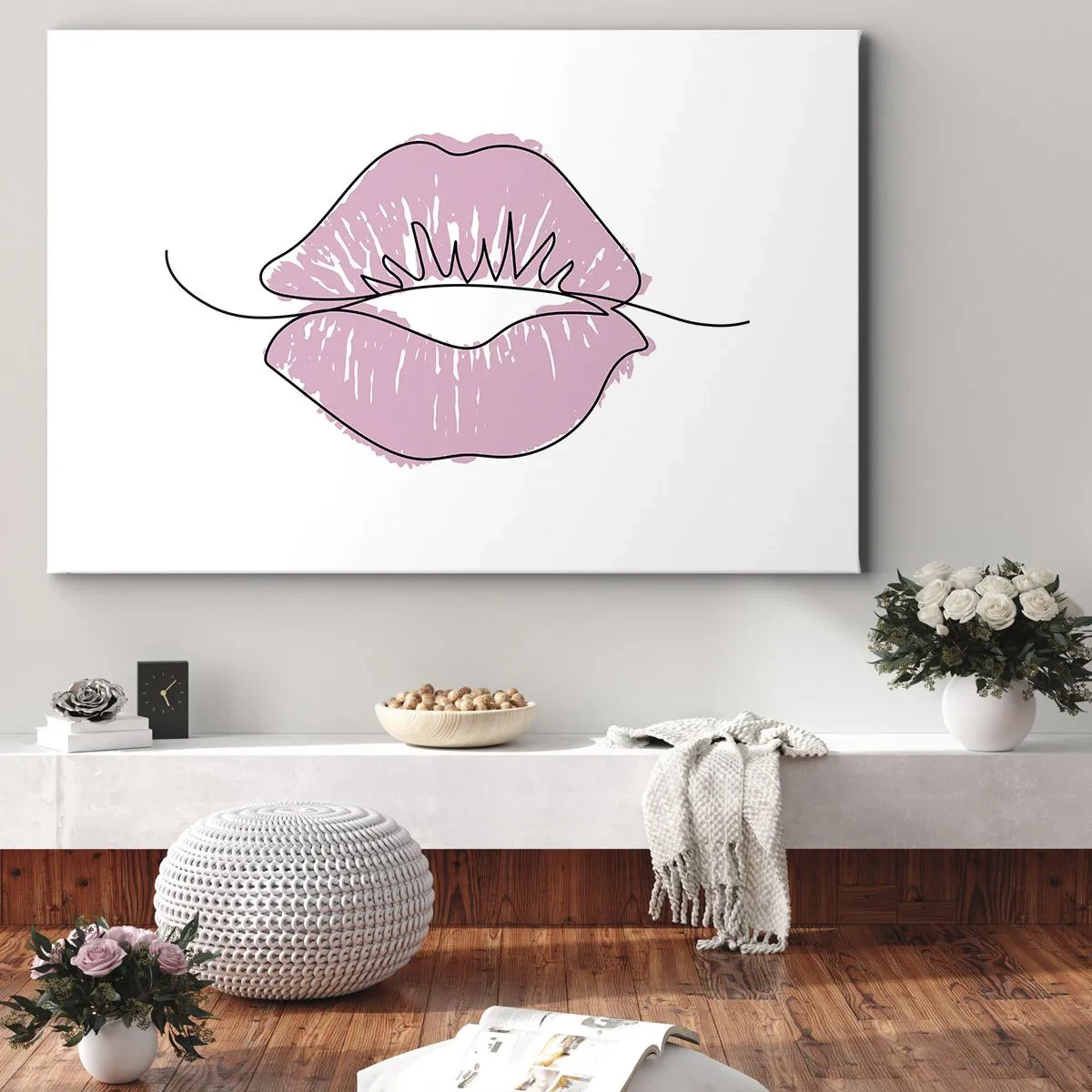 Schilderen op canvas - Klaar om te kussen? - 120x80 cm