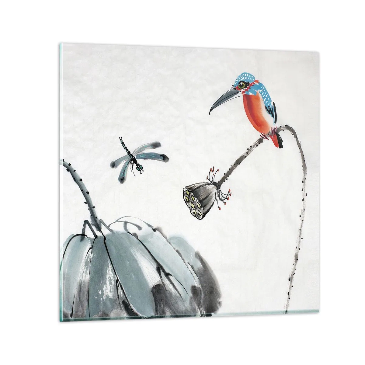 Schilderen op glas - Het leven van de weide - 50x50 cm