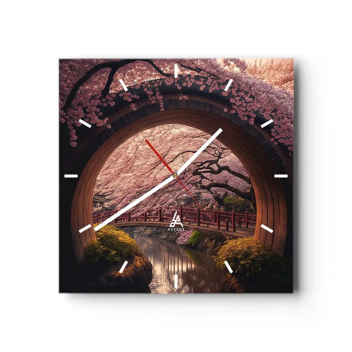 Wandklok - Klok - Japanse lente - 30x30 cm