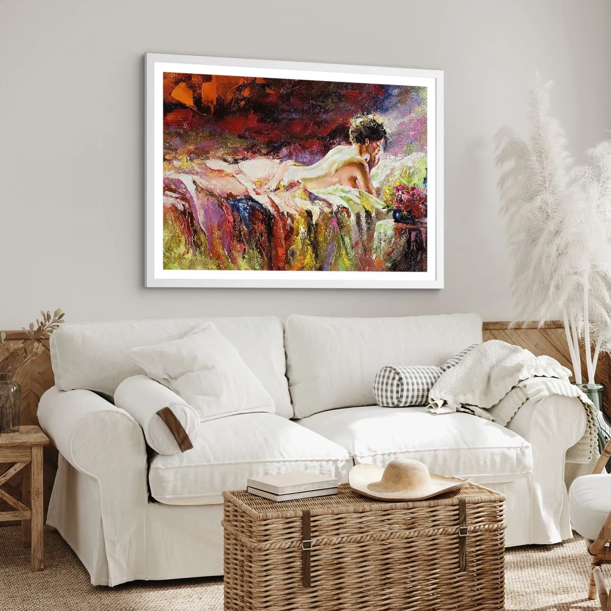 Poster in een witte lijst - Venus in gedachten - 91x61 cm