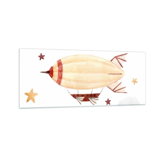 Schilderen op glas - Luchtschip - 100x40 cm