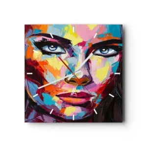 Wandklok - Klok - De ziel is ook kleurrijk - 30x30 cm