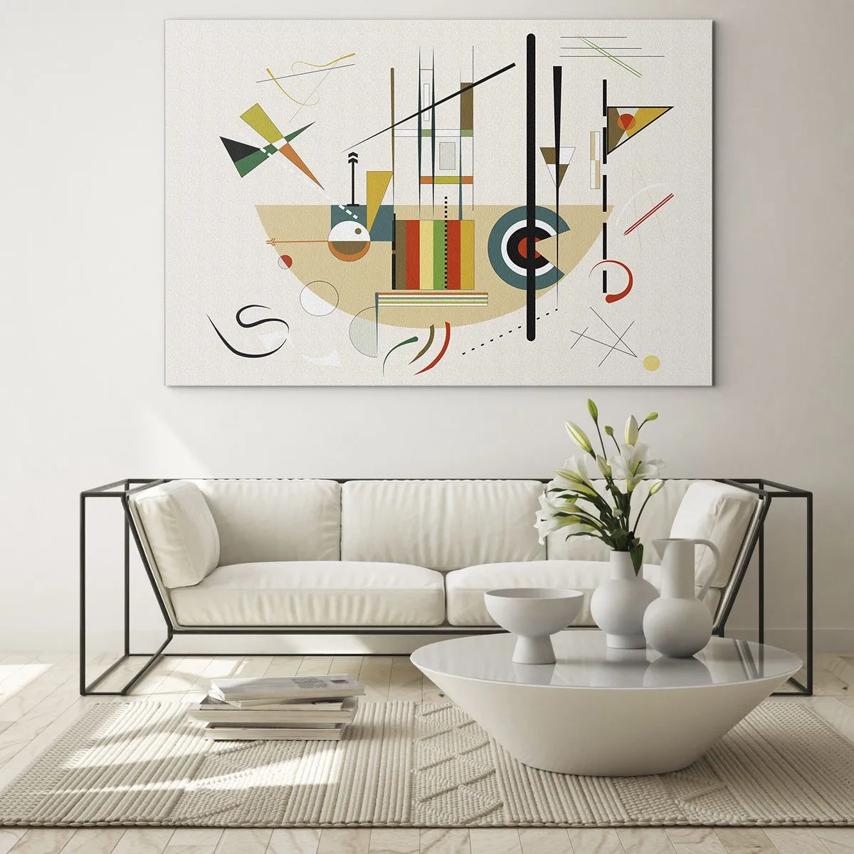 Schilderen op glas - En de wereld lacht - 100x70 cm