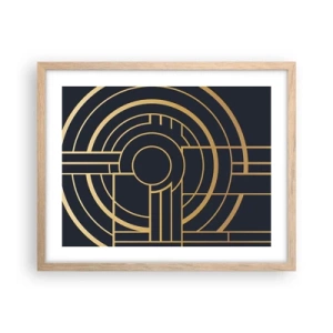 Een poster in een licht eiken lijst - Draaien van dingen - 50x40 cm