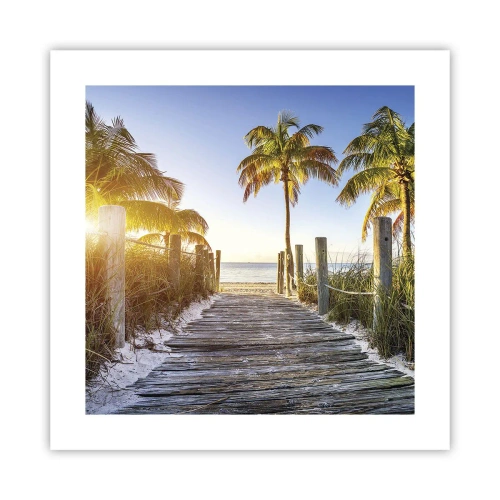 Poster - Rechtstreeks naar het paradijs - 40x40 cm