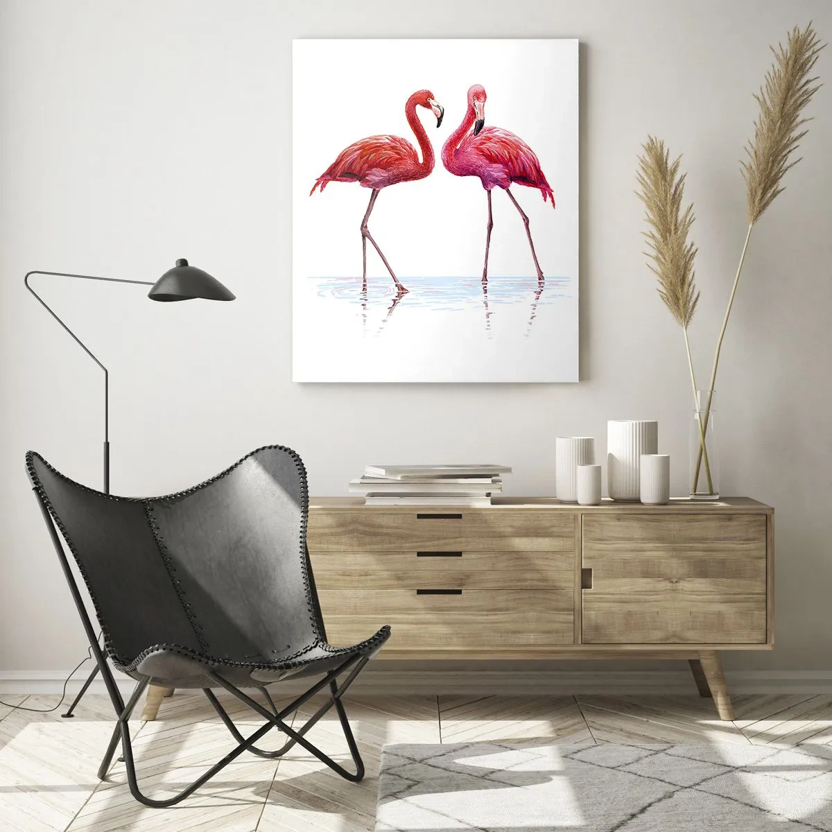 Schilderen op glas - Roze randez-vous - 50x70 cm