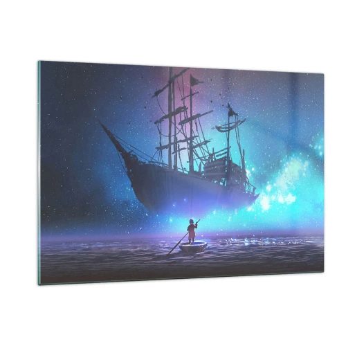 Schilderen op glas - Ontmoeting met de mythe van de zee - 120x80 cm