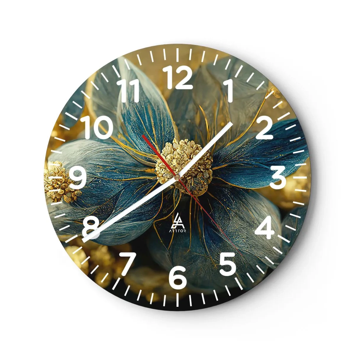 Wandklok - Klok - Bloei met goud - 30x30 cm