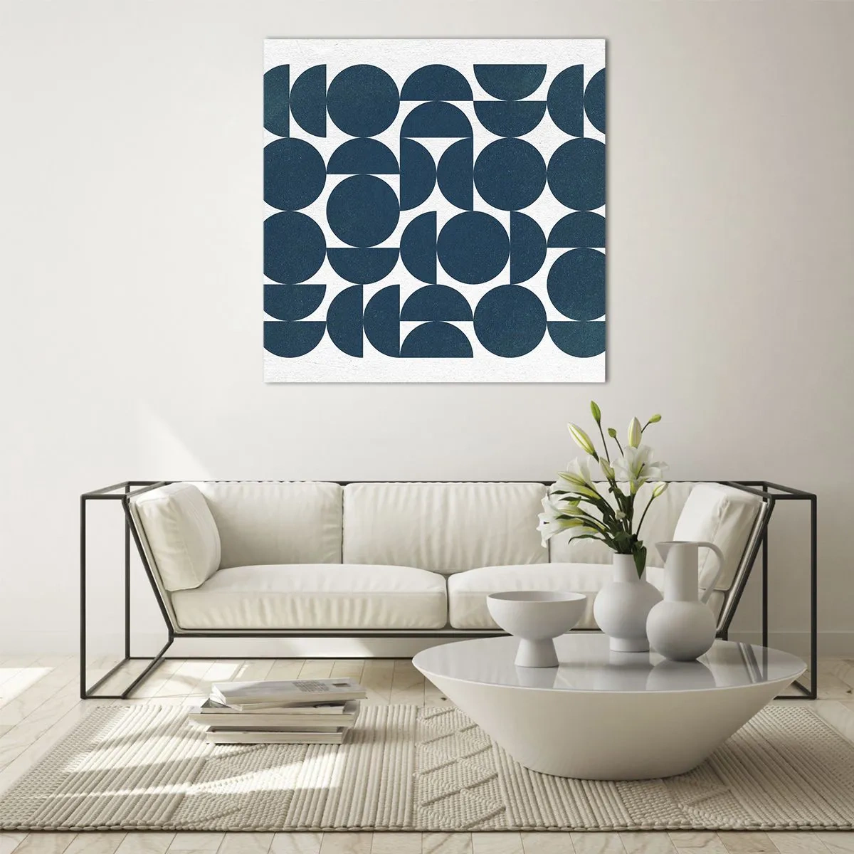 Schilderen op glas - Cirkels en halfcirkels - 40x40 cm