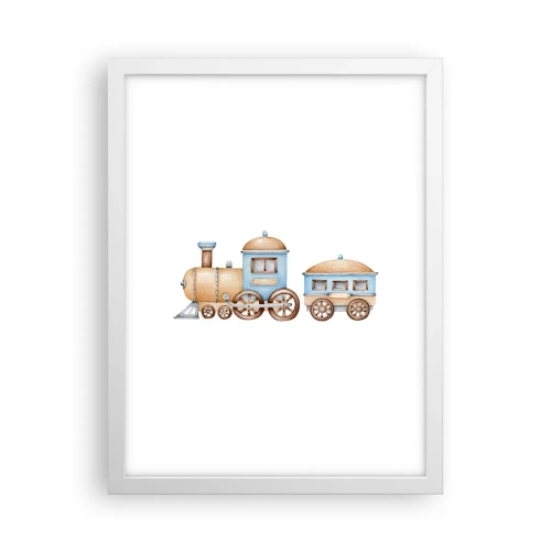 Poster in een witte lijst - Hij staat op het station... - 30x40 cm