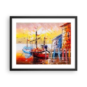 Poster in een zwarte lijst - Gelukkige terugkeer - 50x40 cm