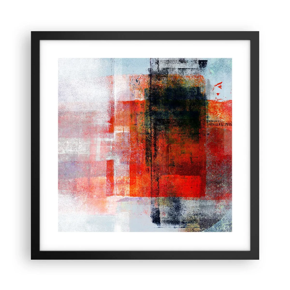 Poster in een zwarte lijst - Een gloeiende compositie - 40x40 cm