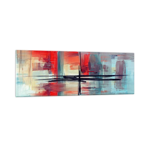 Schilderen op glas - Een landschap in een onbekende dimensie - 90x30 cm