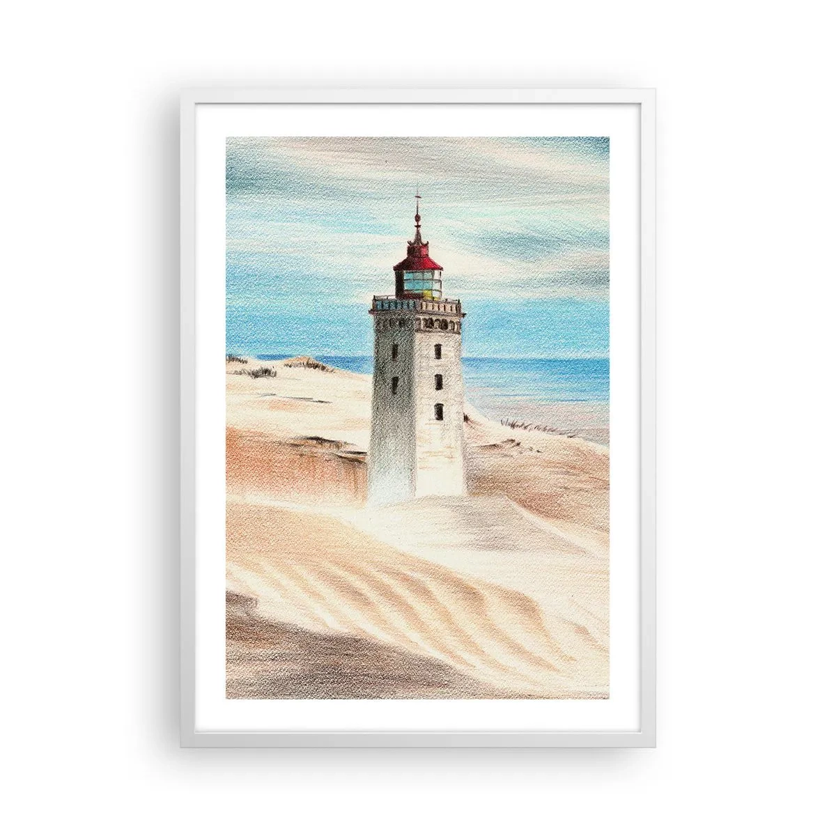 Poster in een witte lijst - Altijd staren naar de zee - 50x70 cm