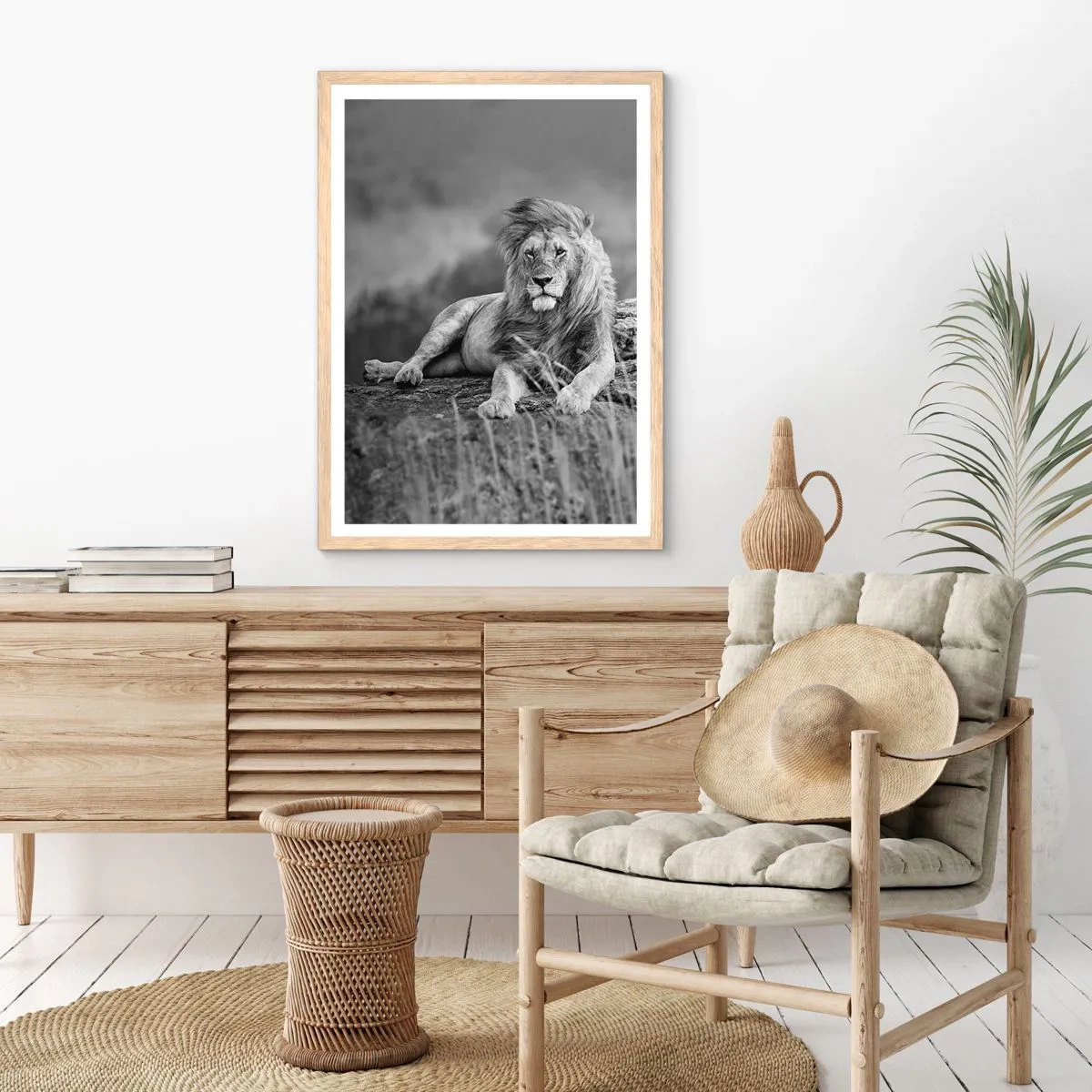 Een poster in een licht eiken lijst - Koninklijke siësta - 50x70 cm