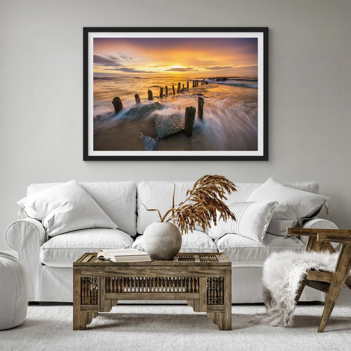 Poster in een zwarte lijst - De rauwe schoonheid van de Oostzee - 50x40 cm
