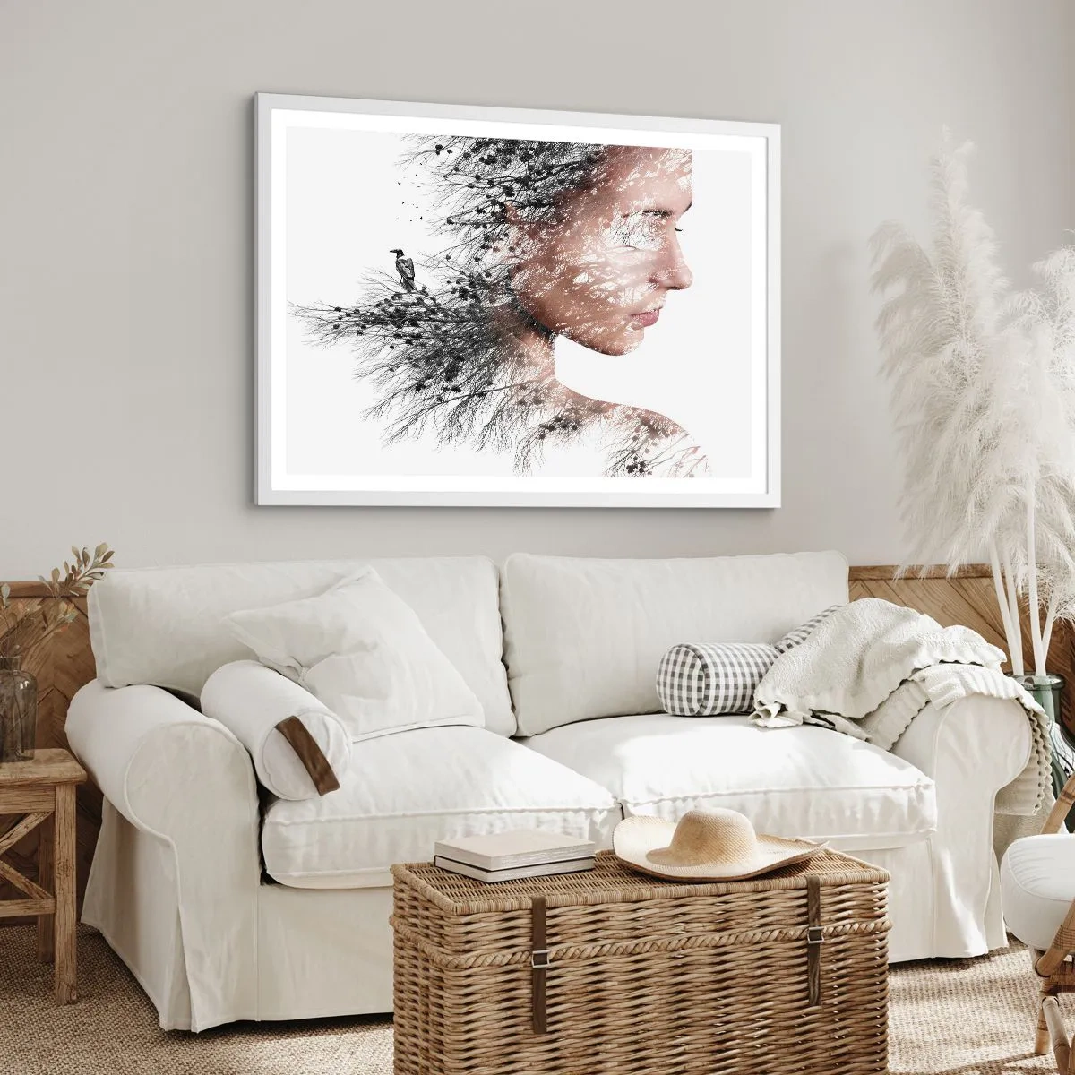 Poster in een witte lijst - De geest van het bos - 100x70 cm