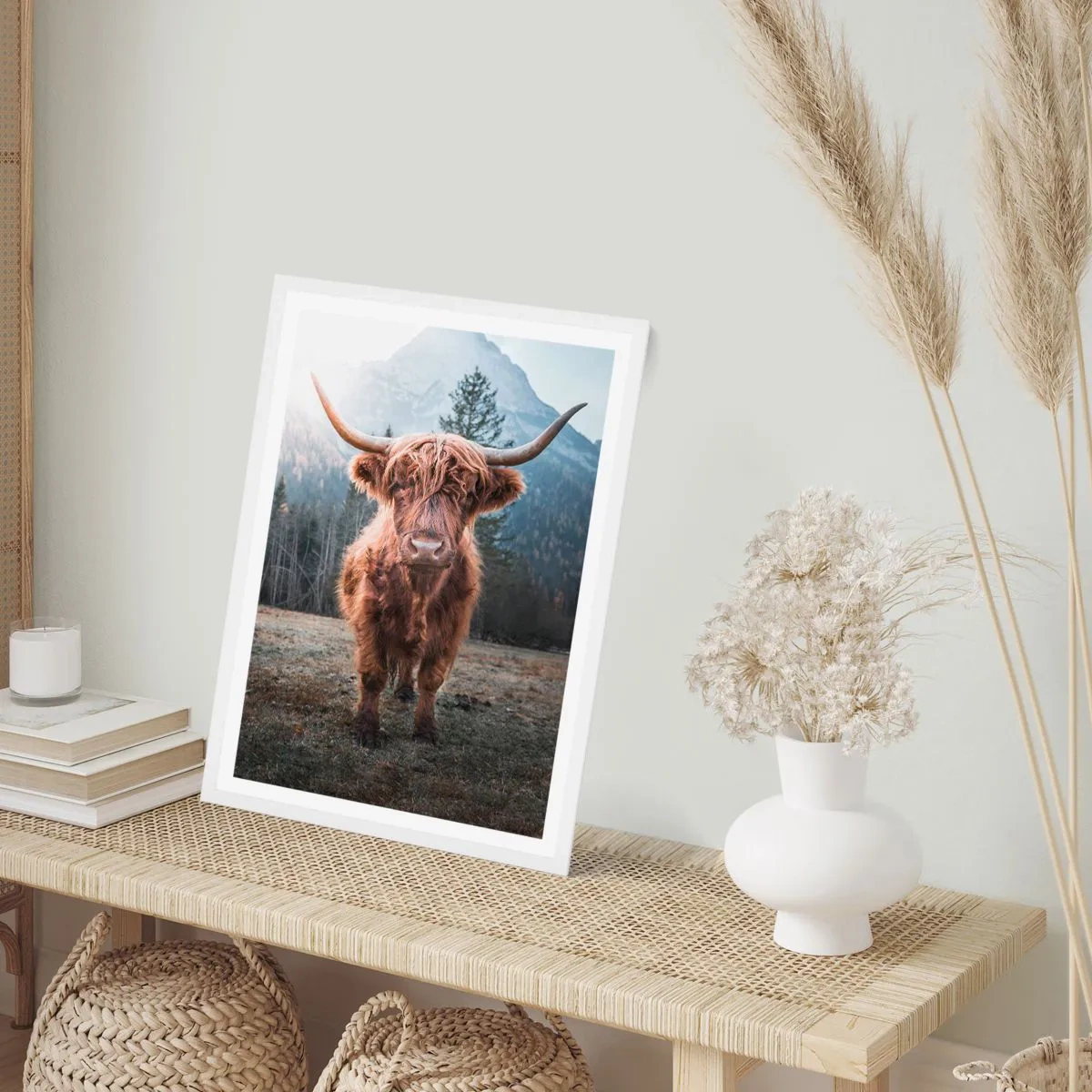 Poster in een witte lijst - Groeten uit de bergweide - 61x91 cm