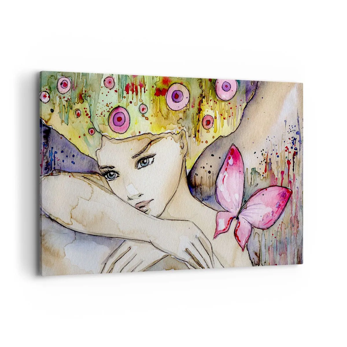 Schilderen op canvas - Vlinderprinses - 120x80 cm