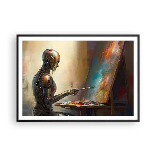 Poster in een zwarte lijst - De kunst van de toekomst - 100x70 cm