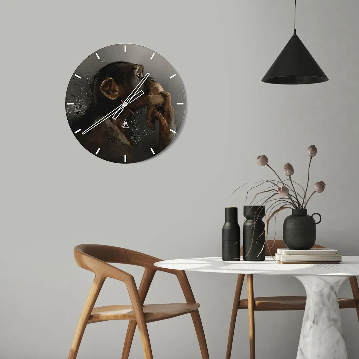 Wandklok - Klok - Zeker een denker - 30x30 cm