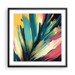 Poster in een zwarte lijst - Compositie – een explosie van vreugde - 50x50 cm