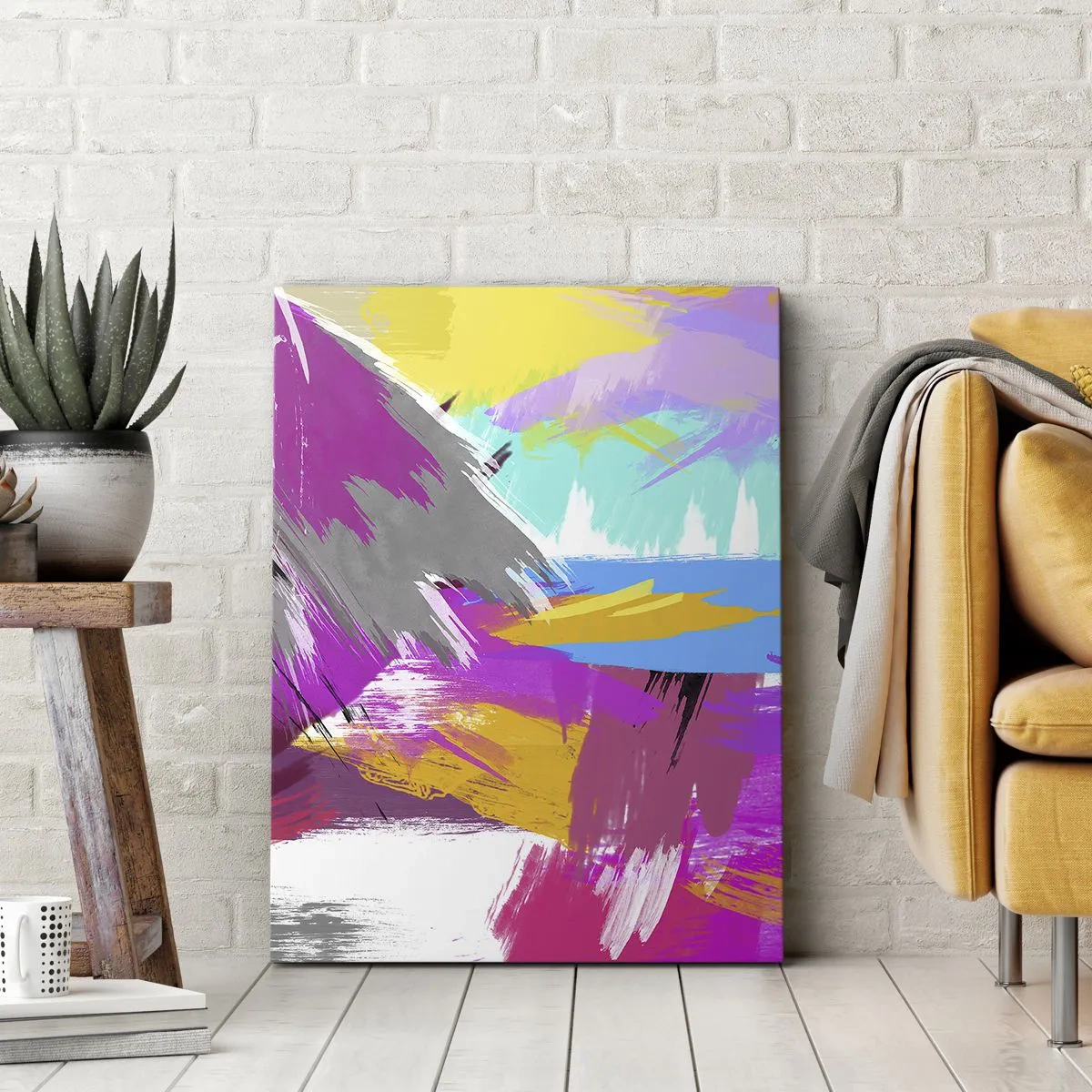 Schilderen op canvas - Man, man, man en weer man - 55x100 cm