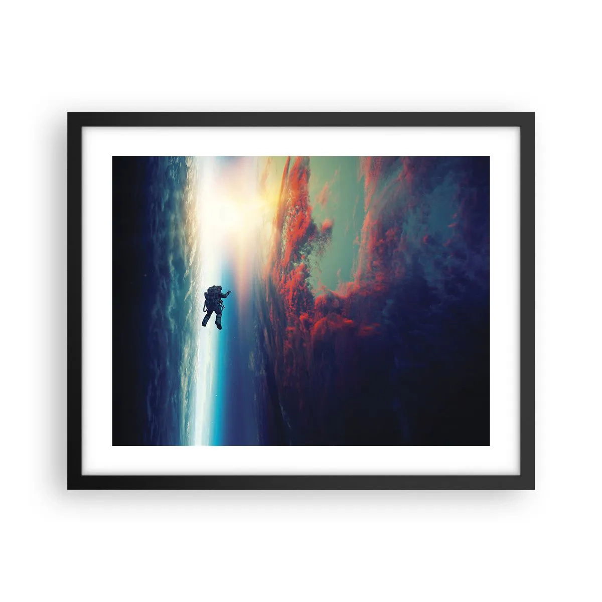 Poster in een zwarte lijst - Ga het universum tegemoet - 50x40 cm