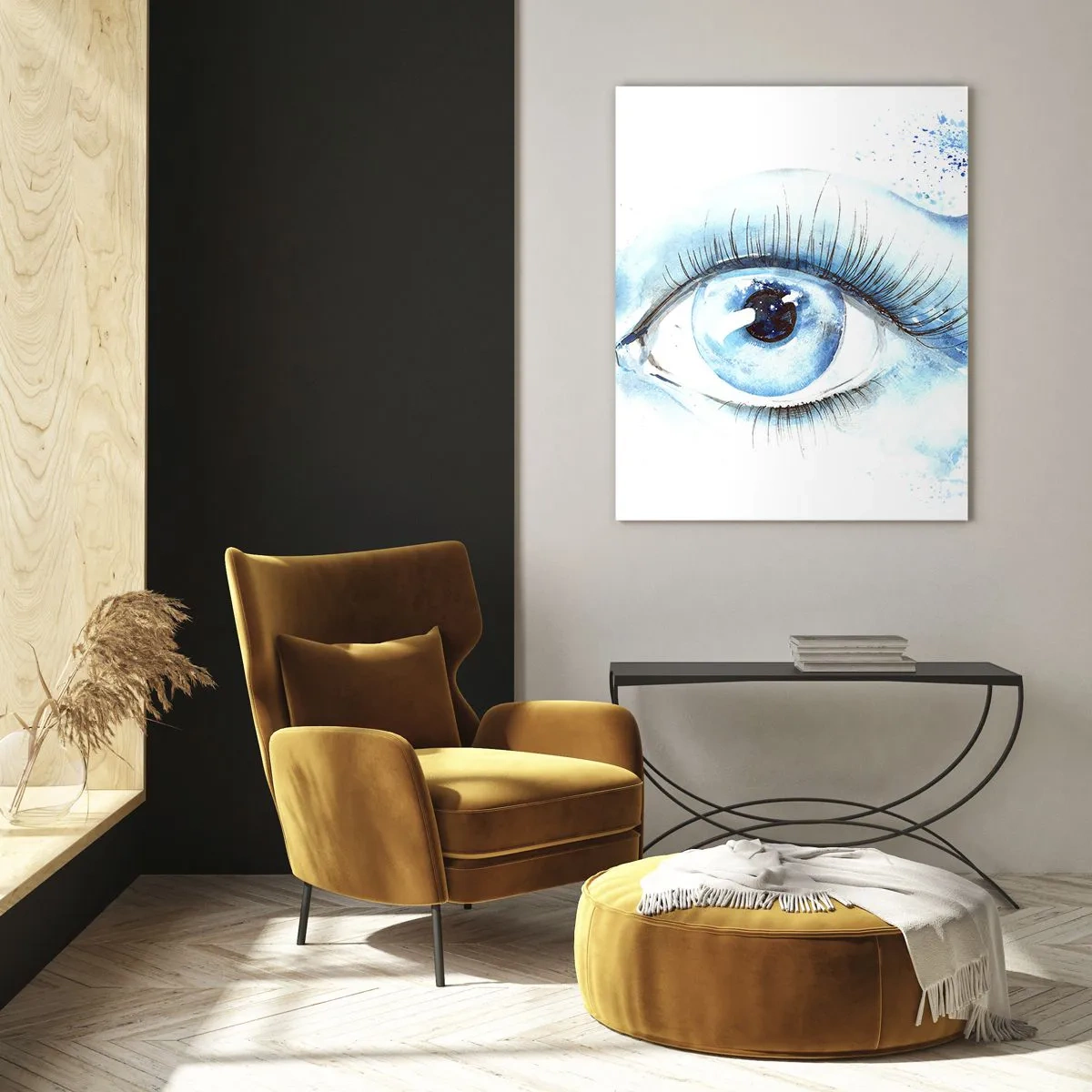 Schilderen op glas - Dompel jezelf onder in het blauw van de blik - 50x70 cm