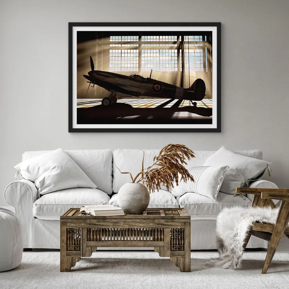 Poster in een zwarte lijst - De rust van een krijger - 91x61 cm